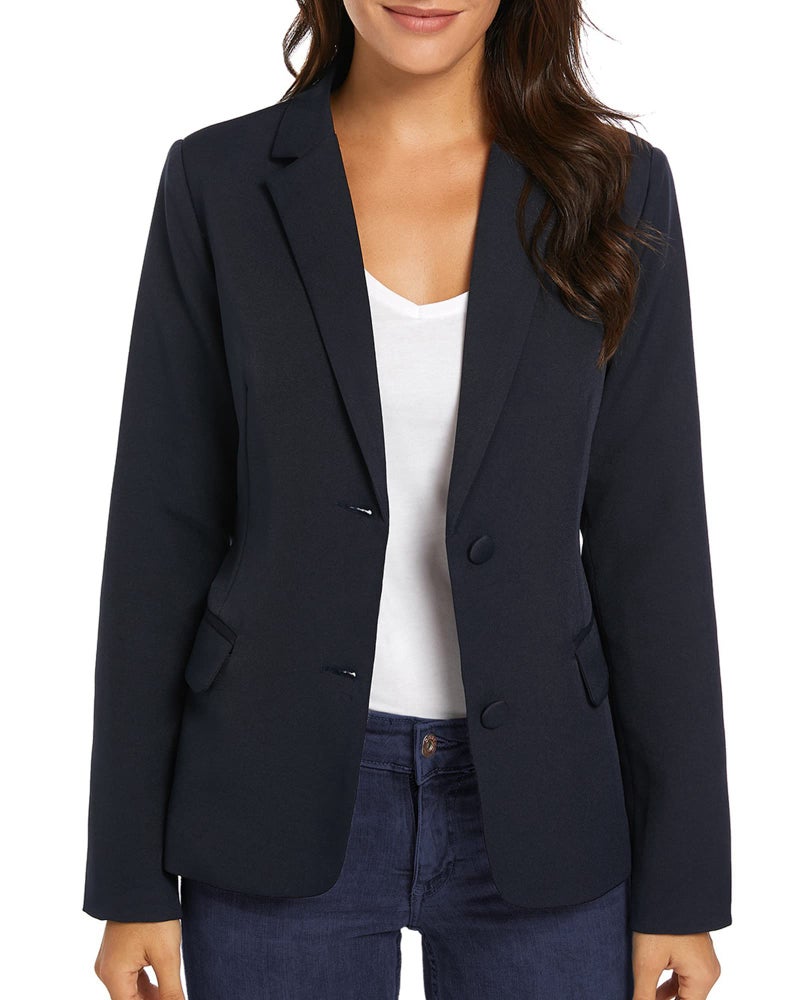 LookbookStore Women Work Blazer Jacket Casual Navy Blue Two Buttons Blazer Plus Size Jacket Suit Plus Size Womens Blazers for Work Professional Suit Jackets Women XXL 20 22 - Image 5